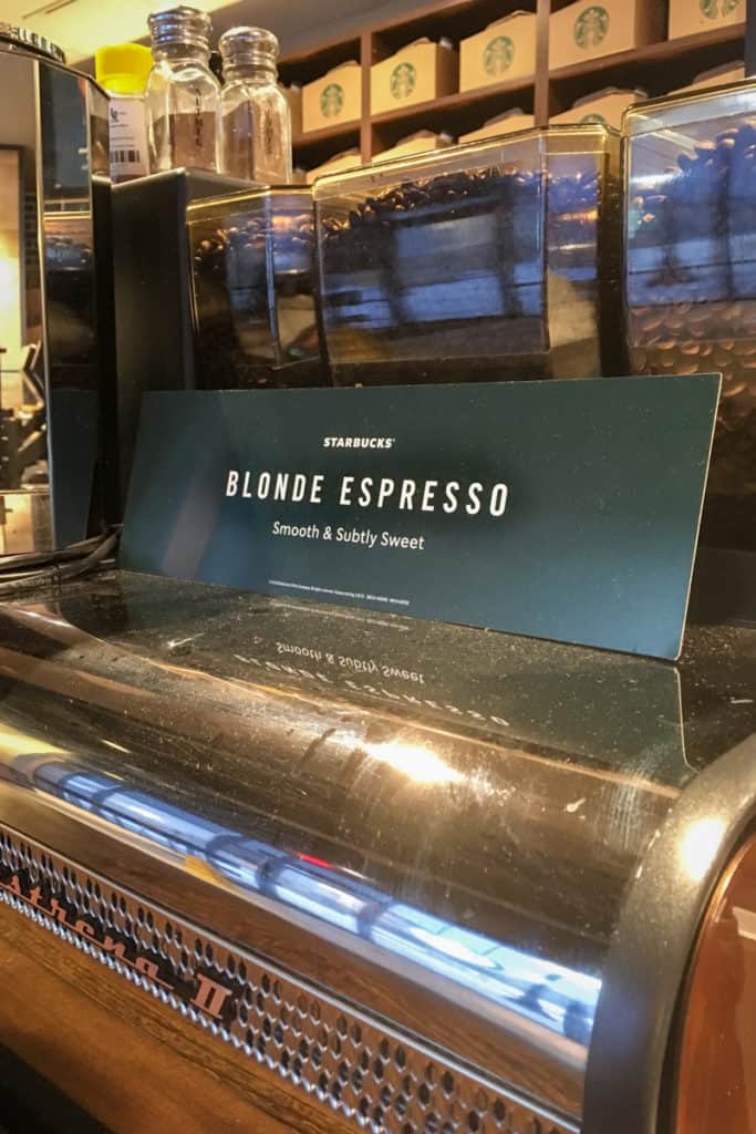 Starbucks blonde espresso beans which have the most caffeine compared to other roasts.