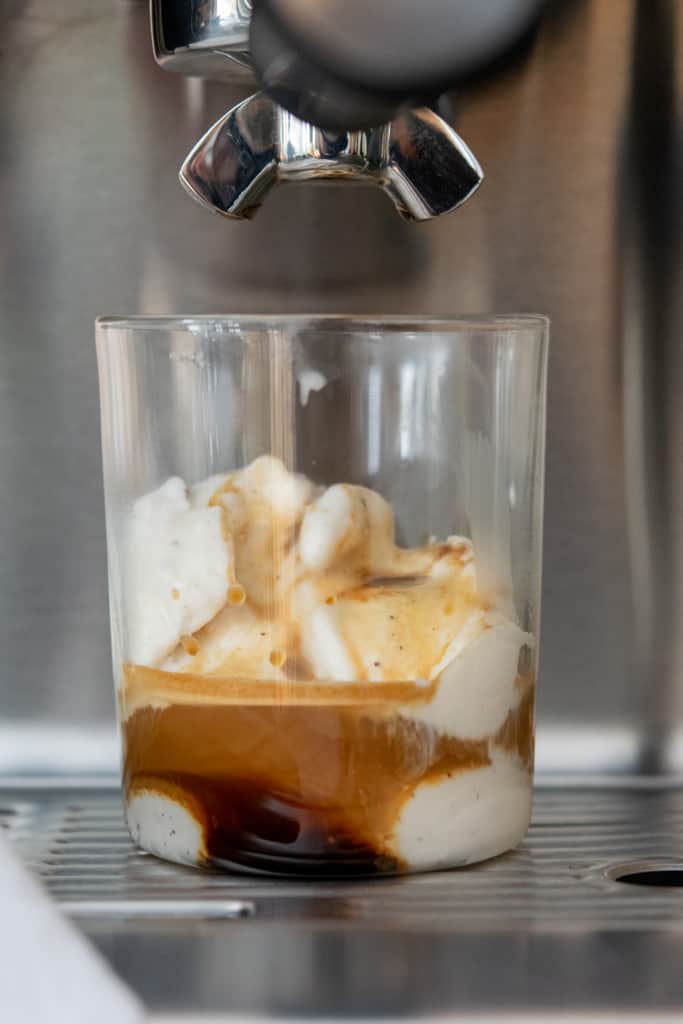 Affogato dessert ready to eat.