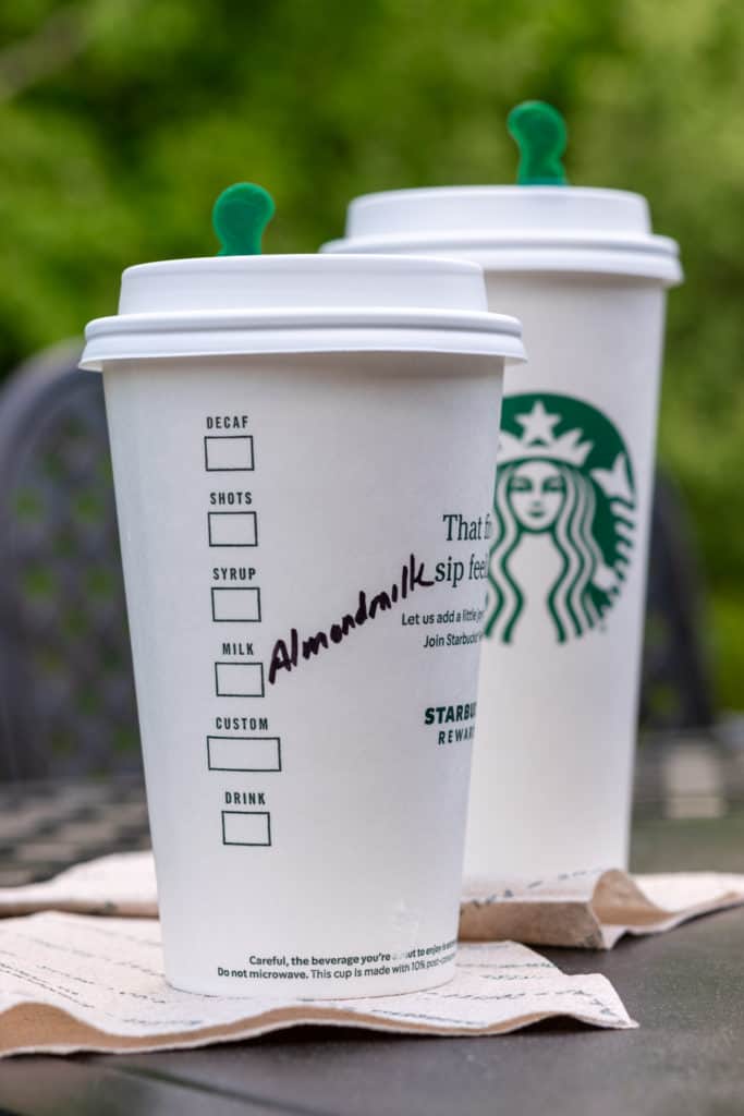 Dairy-free Starbucks drinks.