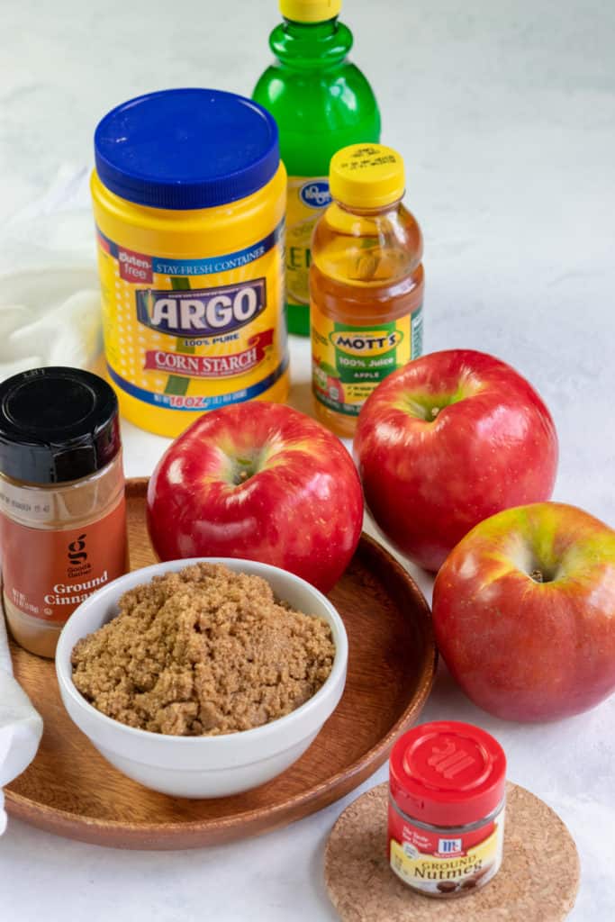 Ingredients for apple drizzle recipe.