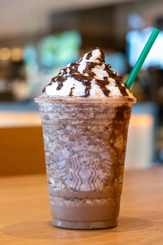 Chocolate filled Starbucks Java Chip Frappuccino.