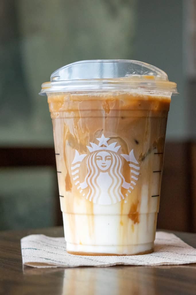Iced Caramel Macchiato is one of the best caramel drinks at Starbucks.