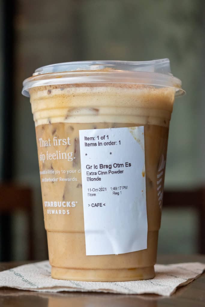 One of the best Starbucks drinks with lots of cinnamon is the Brown Sugar Shaken Espresso.