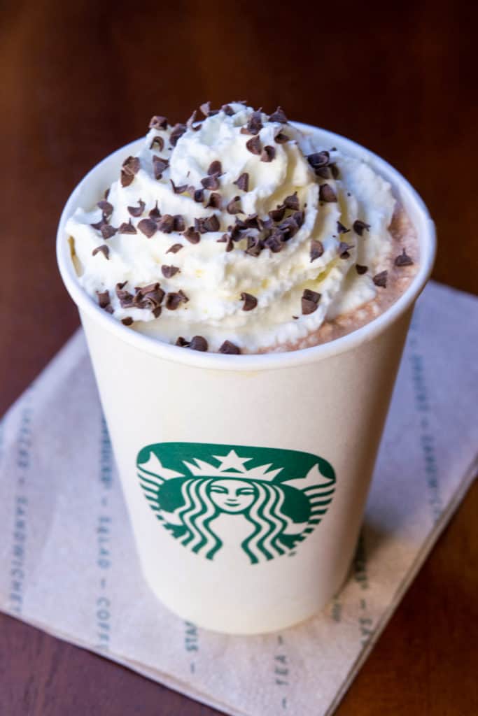 Starbucks hot Peppermint Mocha.