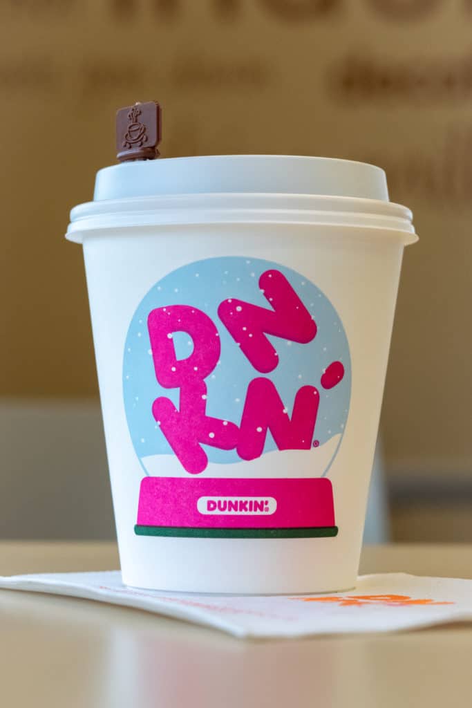 Free Dunkin coffee with DD Perks.