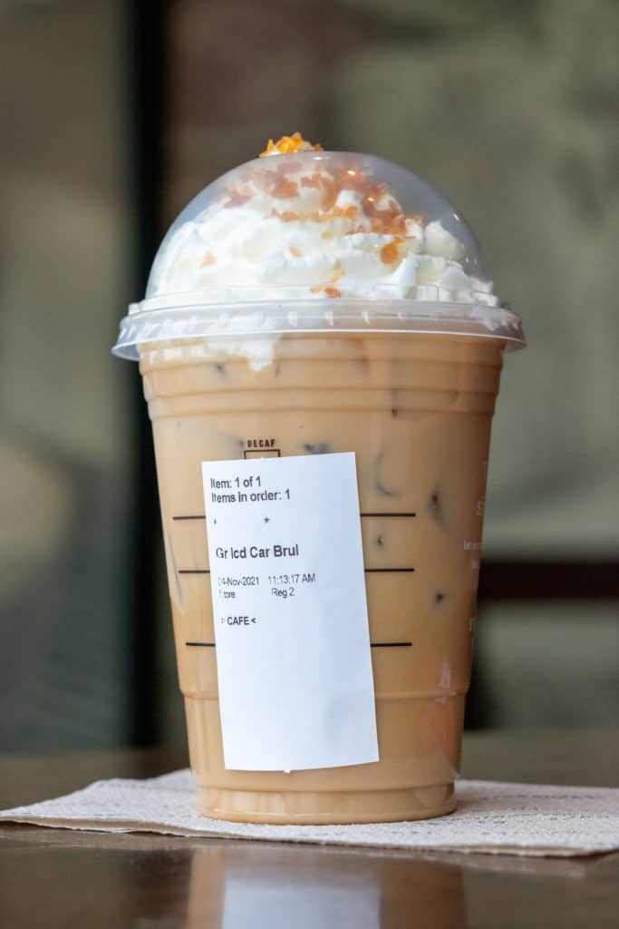 Grande Starbucks Caramel Brulee Latte.