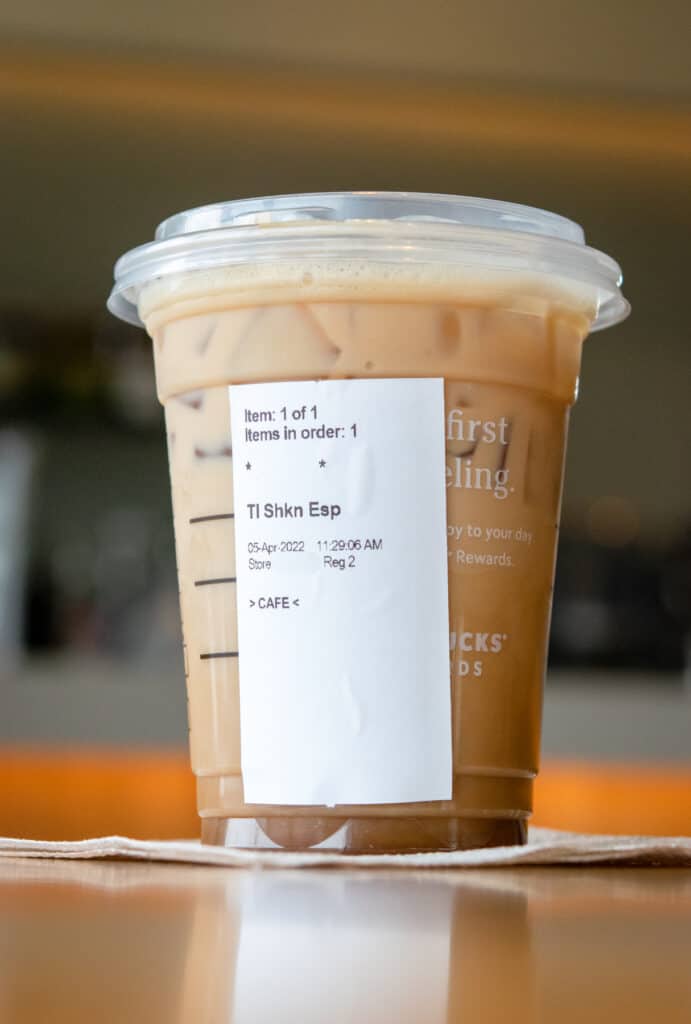 Starbucks Iced Shaken Espresso drink.