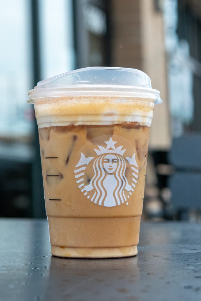 Starbucks Iced Brown Sugar Oatmilk Shaken Espresso.
