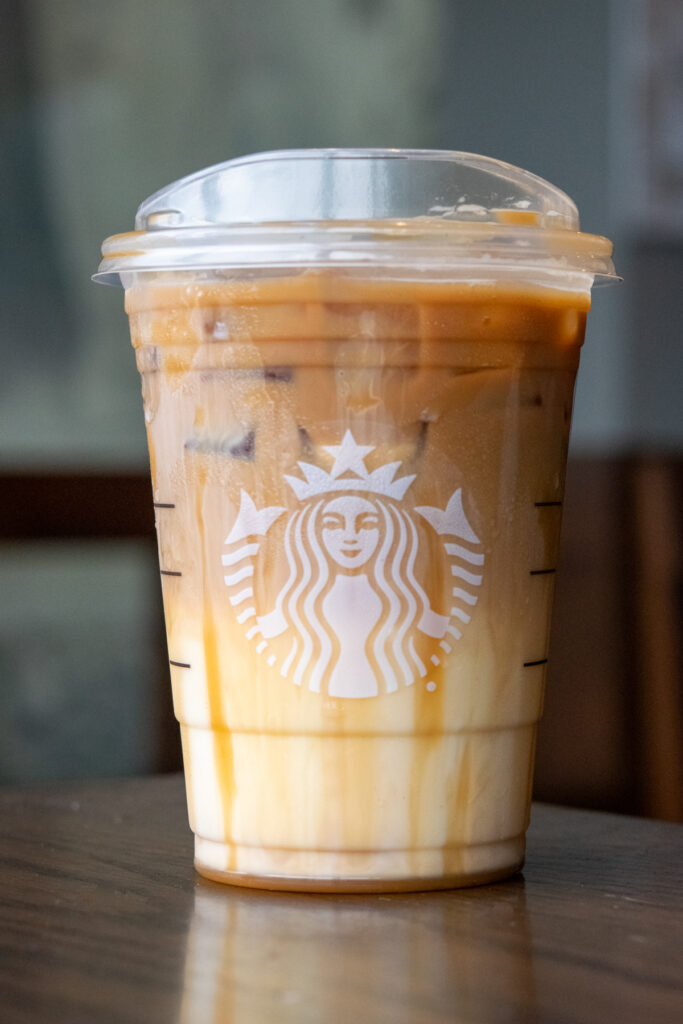 Starbucks Iced Caramel Macchiato.