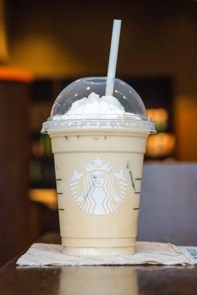 Starbucks Iced White Chocolate Mocha.