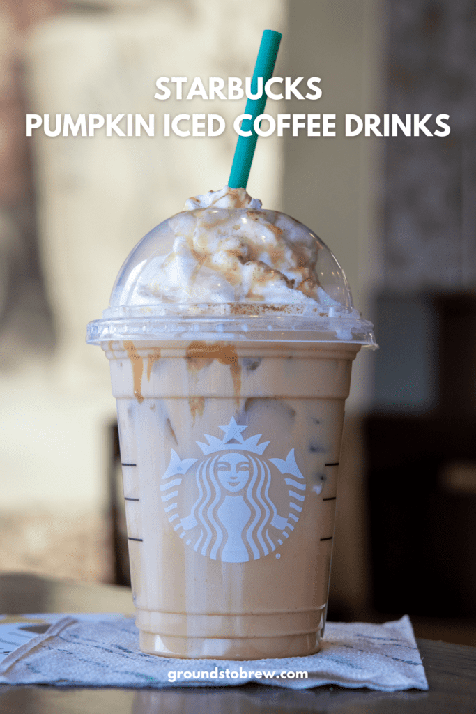 Starbucks Pumpkin Iced Coffee drinks.