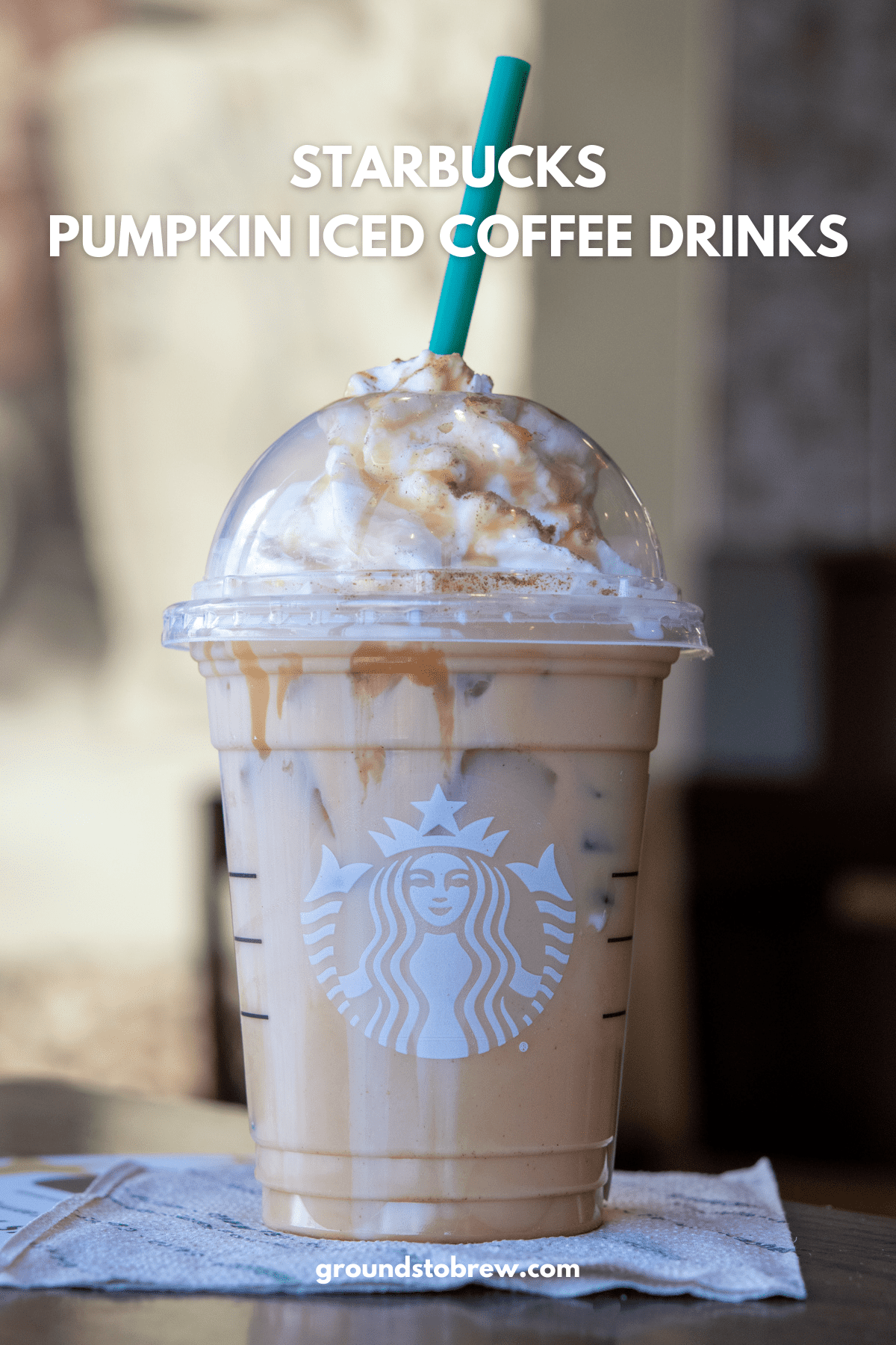 Starbucks Pumpkin Iced Coffee drinks.