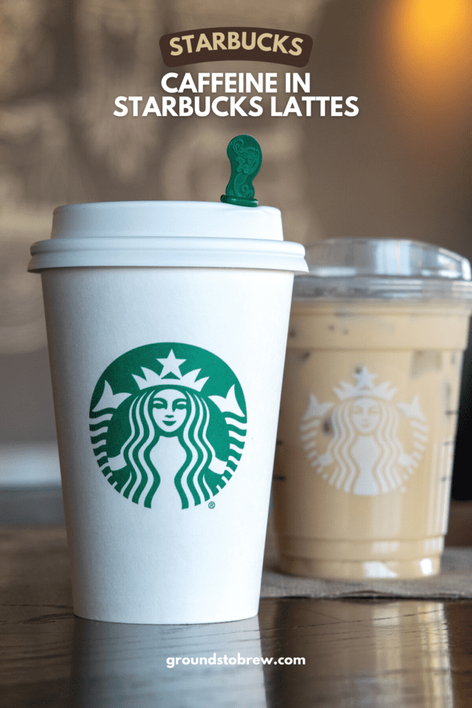 Hot and Iced Starbucks lattes.
