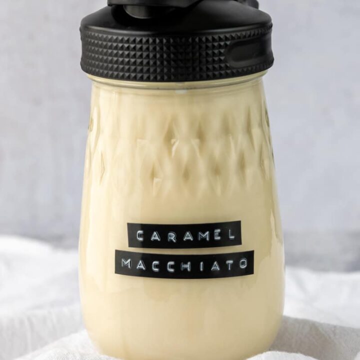 Homemade Caramel Macchiato Creamer for coffee.